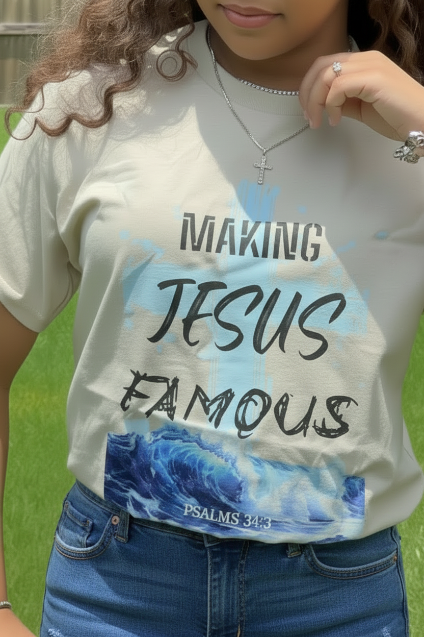 Making JESUS Famous Sand Cross Tee