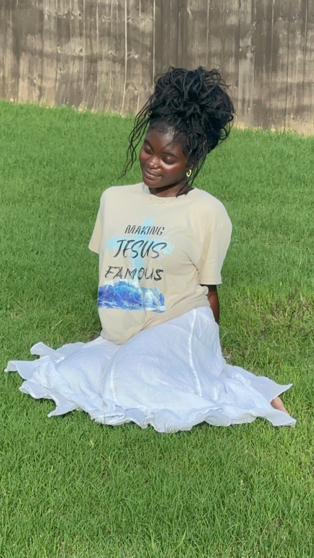 Making Jesus Famous Sand Cross Tee