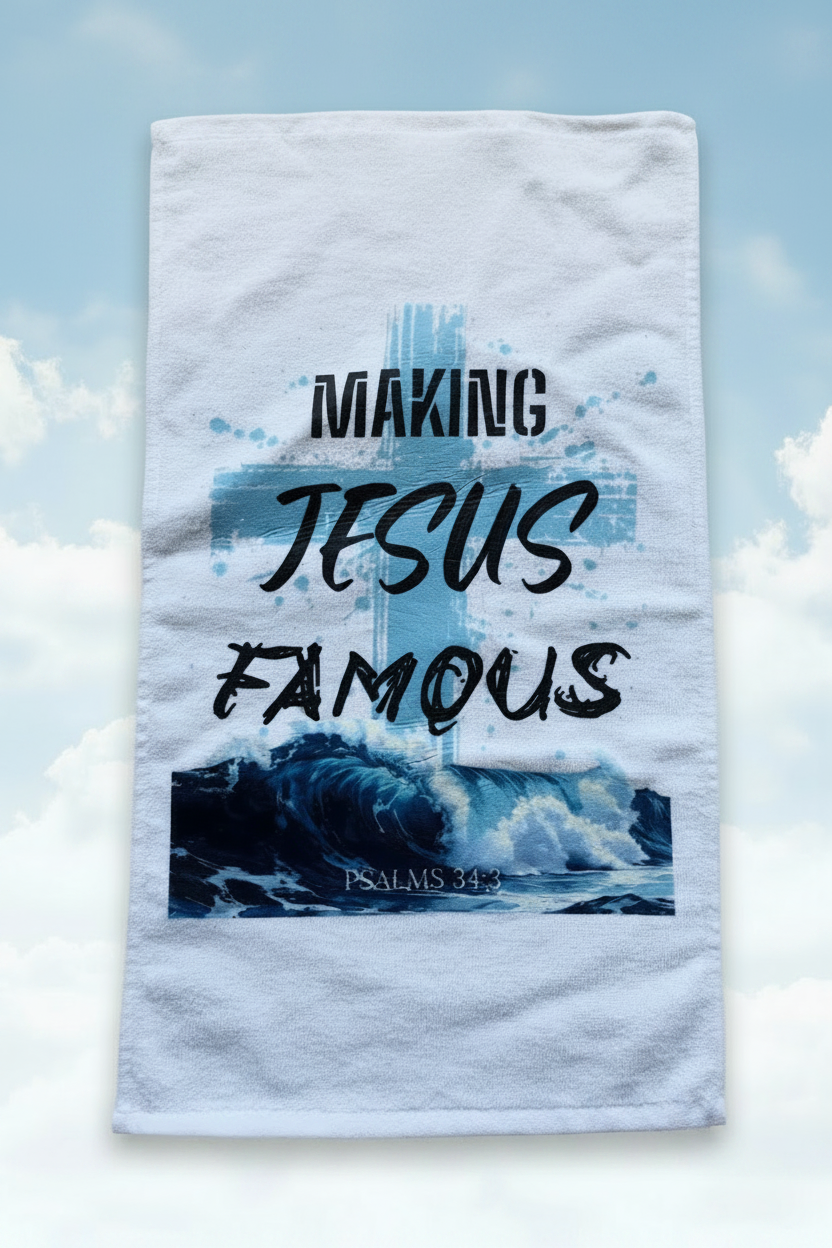 Making Jesus Famous Towel - Cloudy Blue Sky